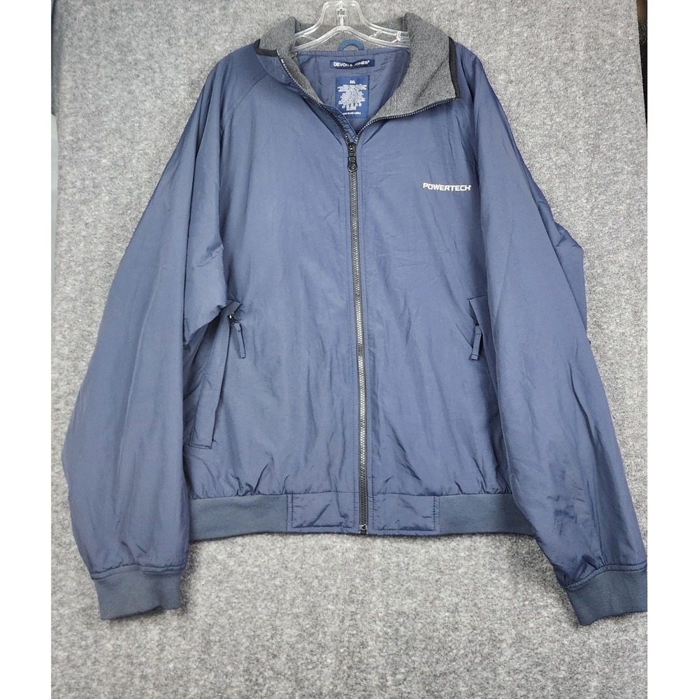 Devon & Jones Powertech Jacket Mens 3XL Navy Blue Insulated Fleece Lined Bomber